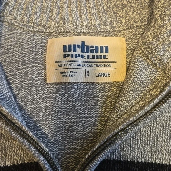 Urban Pipeline mens 1/4 zip sweater, large - Picture 2 of 3